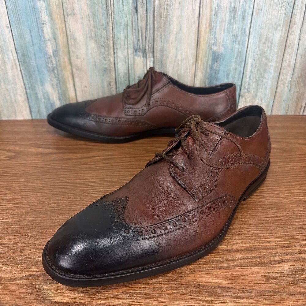 Clarks Prangley Limit Mens 9.5 M Brown Leather Wingtip Oxford Shoes 26123264